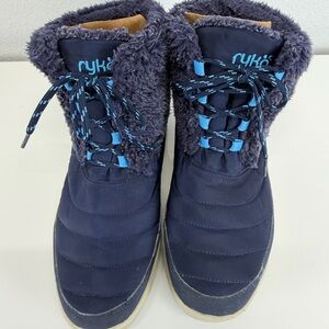 Ryka Addison Women's Navy & Light Blue Cozy Water Resistant Snow Boots Size 9.5W